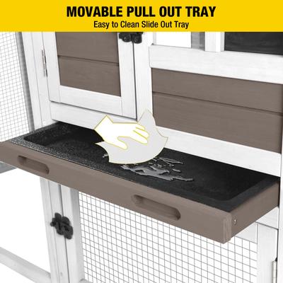 Show full view: Aivituvin 2 Story Big Bunny Cage with No Leak Tray, Brown, 51.6-L slide 4 of 5