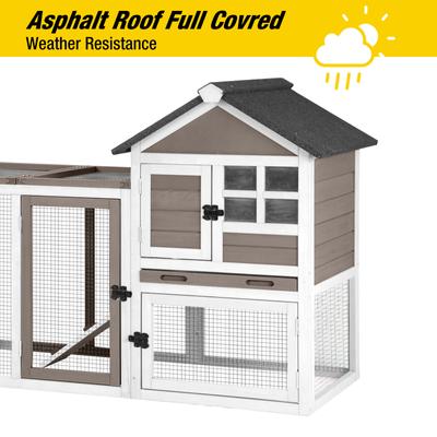 Show full view: Aivituvin 2 Story Big Bunny Cage with No Leak Tray, Brown, 51.6-L slide 3 of 5