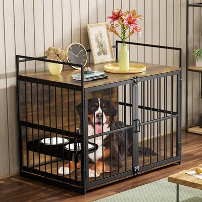 Show full view: LovMor Furniture-Style Dog Crate, Brown, 48-in slide 5 of 10