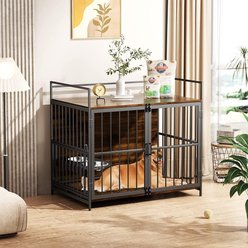 LovMor Furniture-Style Dog Crate, Brown, 41-in slide 2 of 8