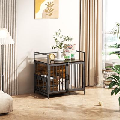 Show full view: LovMor Furniture-Style Dog Crate, Brown, 32-in slide 8 of 10