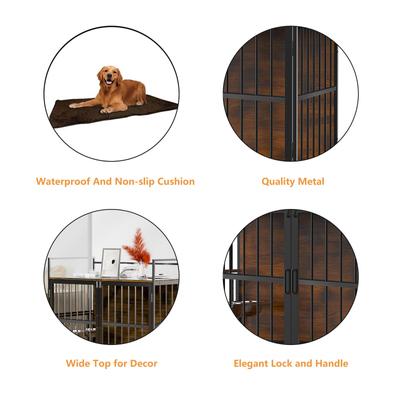 Show full view: LovMor Furniture-Style Dog Crate, Brown, 41-in slide 4 of 10
