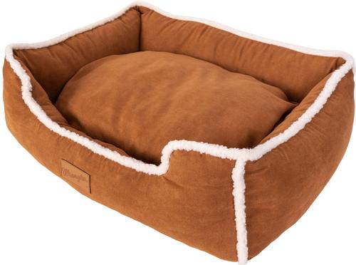Show full view: Wrangler Faux Suede Sherpa Trimmed Cuddler Covered Bed, Tan, Small slide 9 of 11
