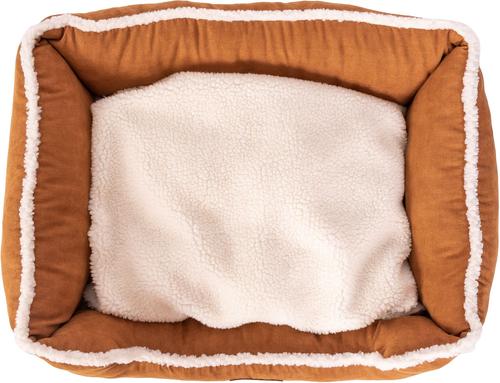 Show full view: Wrangler Faux Suede Sherpa Trimmed Cuddler Covered Bed, Tan, Small slide 6 of 11