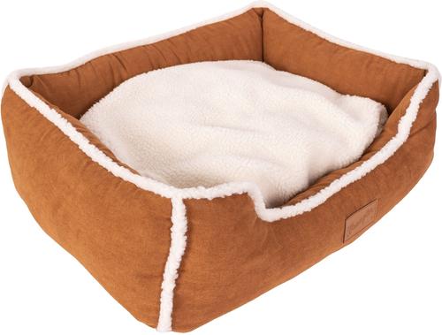 Show full view: Wrangler Faux Suede Sherpa Trimmed Cuddler Covered Bed, Tan, Small slide 3 of 11