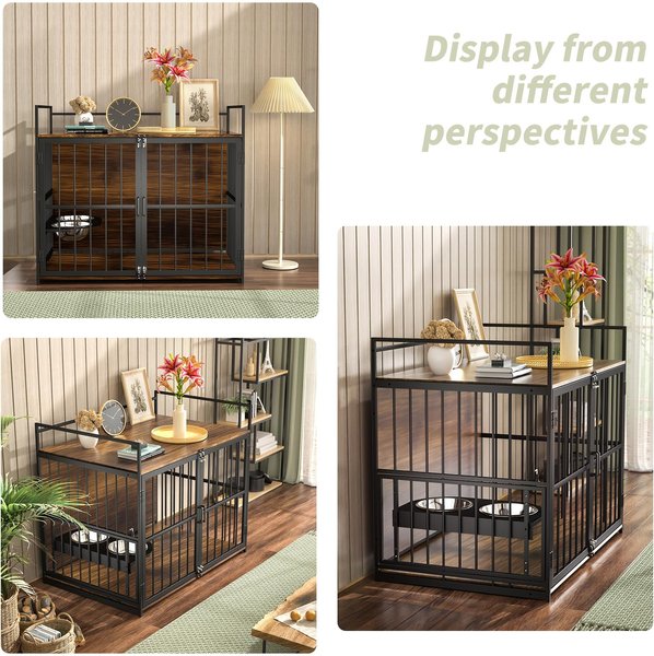 Show full view: LovMor Furniture-Style Dog Crate, Brown, 48-in slide 7 of 10