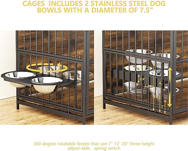 Show full view: LovMor Furniture-Style Dog Crate, Brown, 48-in slide 3 of 10