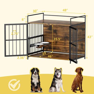 Show full view: LovMor Furniture-Style Dog Crate, Brown, 48-in slide 2 of 10