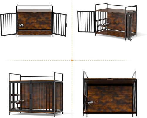 Show full view: LovMor Furniture-Style Dog Crate, Brown, 32-in slide 7 of 10