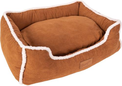 Show full view: Wrangler Faux Suede Sherpa Trimmed Cuddler Covered Bed, Tan, Small slide 8 of 11