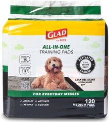 Glad for Pets Carbon Activated Training Dog Potty Pads, Small, 17.5 x 23.5-in, 120 count