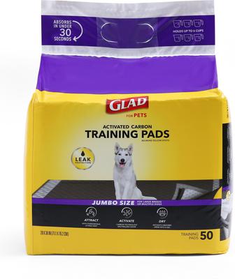 Show full view: Glad for Pets Activated Carbon Jumbo Dog Training Pads, Unscented, 28 x 30-in, 50 count slide 6 of 8