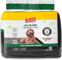 Glad for Pets Activated Carbon Jumbo Dog Training Pads, Unscented, 28 x 30-in, 50 count