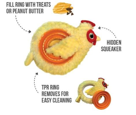 Show full view: fouFIT Hide 'n Seek Ring Around the Plushie Hippo Dog Treat Dispensing Toy slide 4 of 4