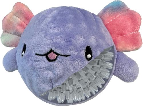 Show full view: fouFIT Fuzzy Wuzzy Axolotl Spiker Dog Ball Toy, Purple, Large slide 3 of 4