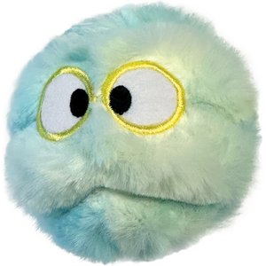 fouFIT Fuzzy Wuzzy Goof Ball Spiker Dog Ball Toy, Blue/Yellow, Large