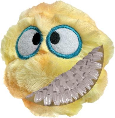 Show full view: fouFIT Fuzzy Wuzzy Goof Ball Spiker Dog Ball Toy, Yellow/Orange, Small slide 3 of 4