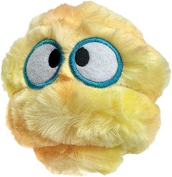 fouFIT Fuzzy Wuzzy Goof Ball Spiker Dog Ball Toy, Yellow/Orange, Small