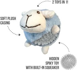 fouFIT Fuzzy Wuzzy Sheep Spiker Dog Ball Toy, Blue, Large slide 2 of 5