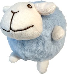 fouFIT Fuzzy Wuzzy Sheep Spiker Dog Ball Toy, Blue, Large