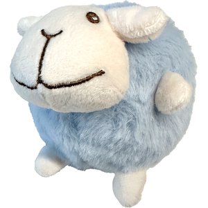 fouFIT Fuzzy Wuzzy Sheep Spiker Dog Ball Toy, Blue, Large