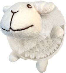 fouFIT Fuzzy Wuzzy Sheep Spiker Dog Ball Toy, Cream, Small slide 2 of 4