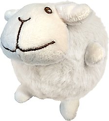 fouFIT Fuzzy Wuzzy Sheep Spiker Dog Ball Toy, Cream, Small