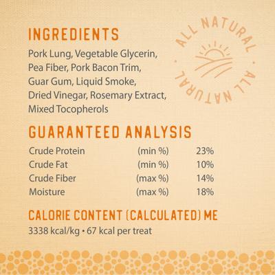 Show full view: Caledon Farms Dodo Classic Bacon & Pork Recipe Jerky Dog Treats, 7.8-oz bag slide 4 of 9