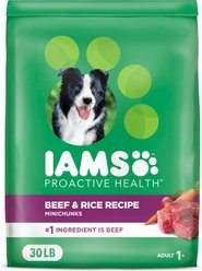 Iams Proactive Health Minichunks Adult Beef & Rice Recipe Dry Dog Food, 30-lb bag