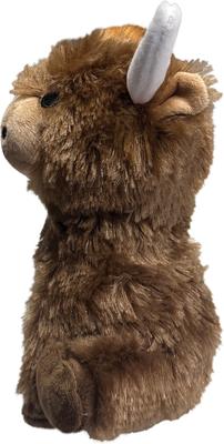 Show full view: fouFIT Highland Cow Squeaky Dog Plush Toy, Brown, Large slide 4 of 5