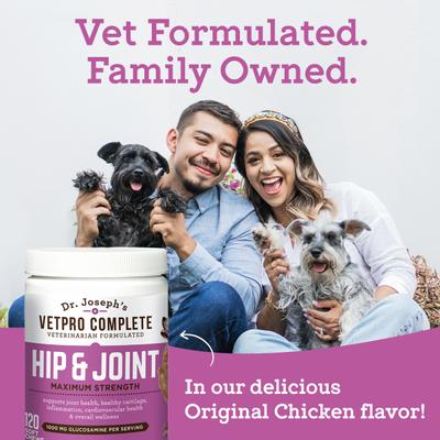 Show full view: Dr. Joseph's VetPro Complete Chicken Flavored Hip & Joint Soft Chew Supplement with Glucosamine for Dogs, 60 count slide 7 of 10