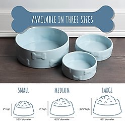 Park Life Designs Manor Ceramic Dog Bowl, 2 count, Blue, Medium: 2.75-cup slide 2 of 6