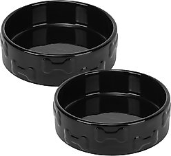 Park Life Designs Manor Ceramic Dog Bowl, 2 count, Black, Small: 2-cup