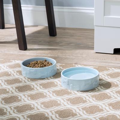 Show full view: Park Life Designs Manor Ceramic Dog Bowl, 2 count, Blue, Medium: 2.75-cup slide 3 of 8