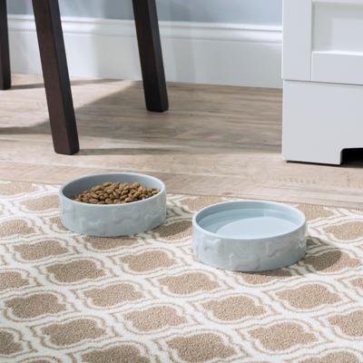 Show full view: Park Life Designs Manor Ceramic Dog Bowl, 2 count, Gray, Small: 2-cup slide 3 of 8