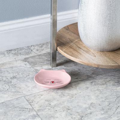Show full view: Park Life Designs Oscar Ceramic Cat Dish, 1-cup, 4 count, Pink slide 3 of 5