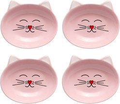 Park Life Designs Oscar Ceramic Cat Dish, 1-cup, 4 count, Pink