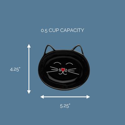Show full view: Park Life Designs Oscar Ceramic Cat Dish, 1-cup, 4 count, Black slide 4 of 5