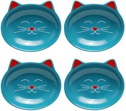 Park Life Designs Oscar Ceramic Cat Dish, 1-cup, 4 count, Blue