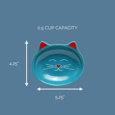 Show full view: Park Life Designs Oscar Ceramic Cat Dish, 1-cup, 4 count, Blue slide 3 of 4