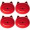 Show in main carousel: Park Life Designs Oscar Ceramic Cat Dish, 1-cup, 4 count, Red slide 1 of 5