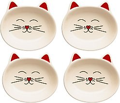 Park Life Designs Oscar Ceramic Cat Dish, 1-cup, 4 count, Cream