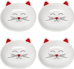 Park Life Designs Oscar Ceramic Cat Dish, 1-cup, 4 count, White
