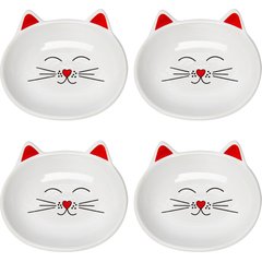 Park Life Designs Oscar Ceramic Cat Dish, 1-cup, 4 count, White