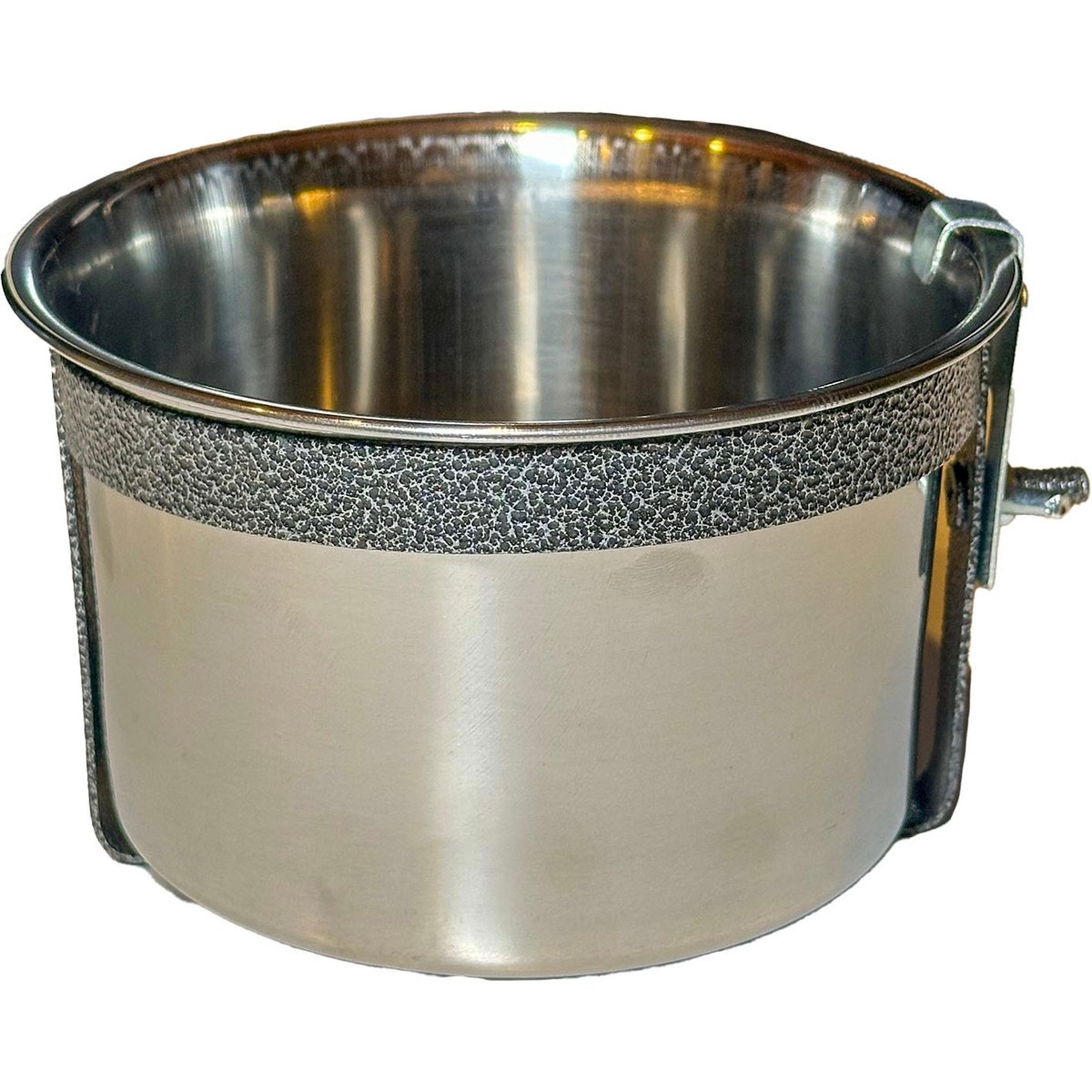 YML Bird Bowl with Clamp & Holder, Stainless Steel, 5-in