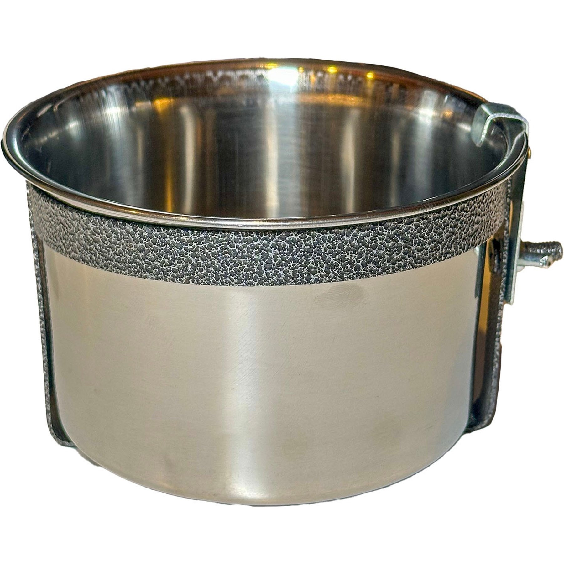 YML Bird Bowl with Clamp & Holder, Stainless Steel, 5-in