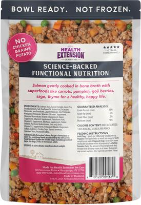 Show full view: Health Extension Gently Cooked Grain-Free Salmon Recipe Wet Dog Food, 9-oz pouch, 10 count slide 4 of 11