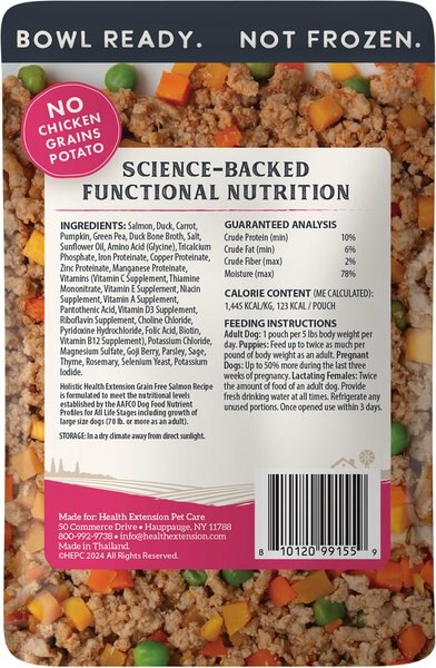 HEALTH EXTENSION Gently Cooked Grain-Free Salmon Recipe Wet Dog Food, 3 ...