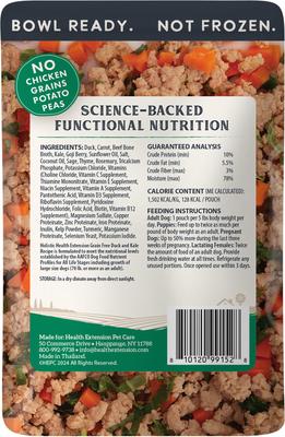 Show full view: Health Extension Gently Cooked Duck & Kale Recipe Wet Dog Food, 3-oz pouch, 10 count slide 4 of 10