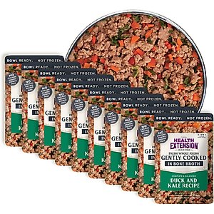 Health Extension Gently Cooked Duck & Kale Recipe Wet Dog Food, 3-oz pouch, 10 count
